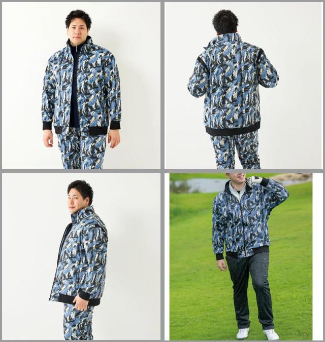 大きいサイズ FILA GOLF ボンディング ブルゾン カモフラ 3L 4L 5L 6L/1273-5321-1-170