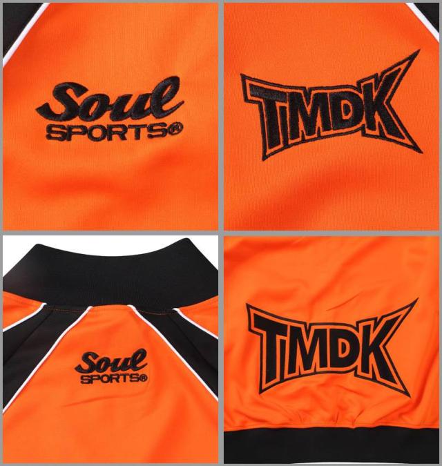 大きいサイズ SOUL SPORTS×新日本プロレス TMDK 長袖 ジャージ 上下セット オレンジ×ブラック 3L 4L 5L 6L/1276-5103-1-170