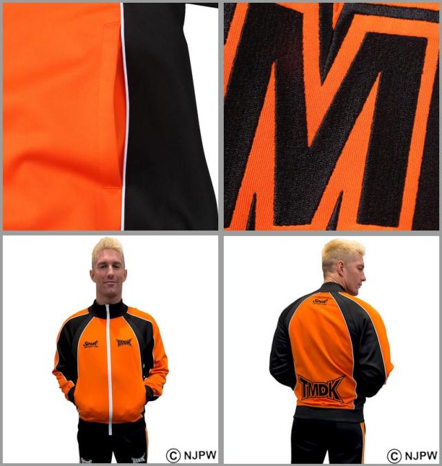 大きいサイズ SOUL SPORTS×新日本プロレス TMDK 長袖 ジャージ 上下セット オレンジ×ブラック 3L 4L 5L 6L/1276-5103-1-170