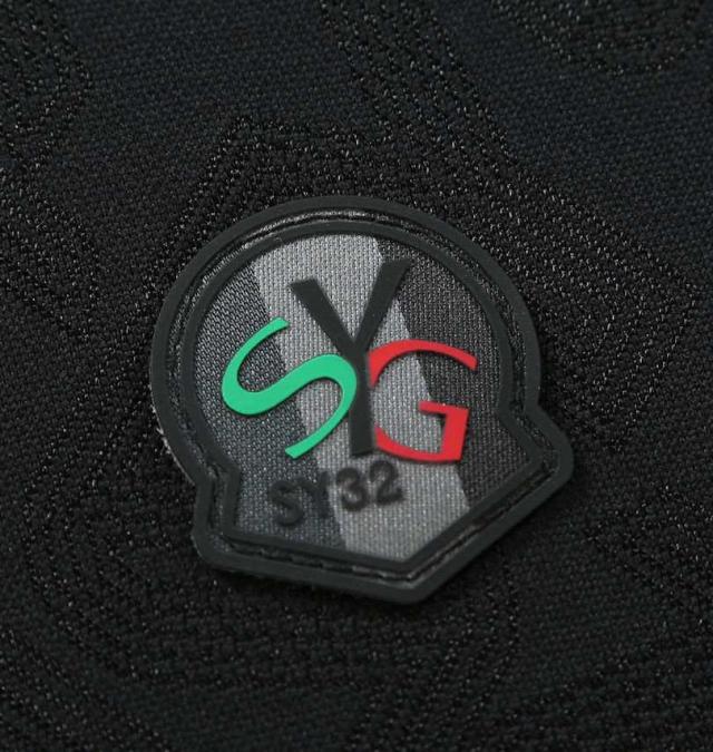 大きいサイズ SY32 by SWEET YEARS ゴルフ サイドメッシュ オリジナルジャガード 半袖 モックネックシャツ ブラック 3L 4L 5L 6L/1278-5216-2-170