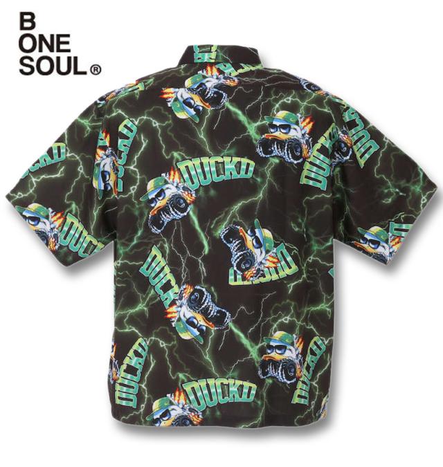 大きいサイズ b-one-soul DUCK DUDEサンダー半袖シャツ グリーン 3L 4L 5L 6L/1257-2200-1-75