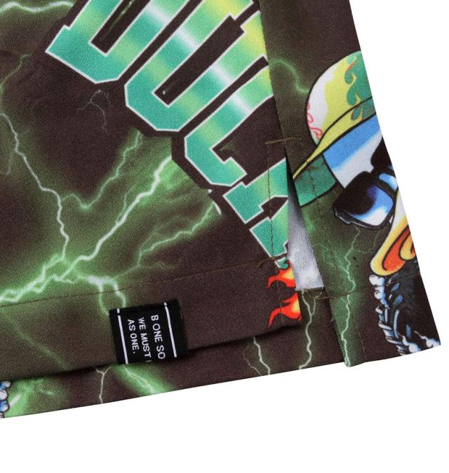 大きいサイズ b-one-soul DUCK DUDEサンダー半袖シャツ グリーン 3L 4L 5L 6L/1257-2200-1-75