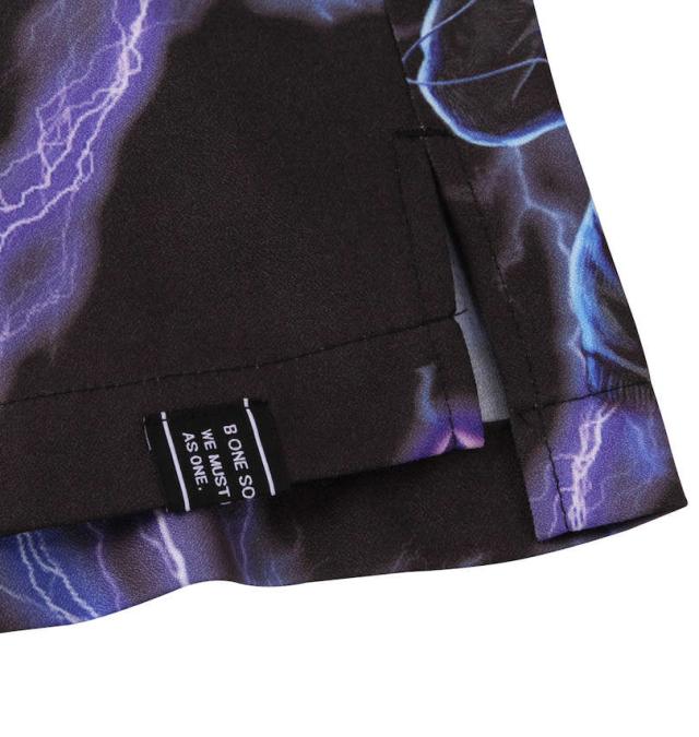 大きいサイズ b-one-soul DUCK DUDEサンダー半袖シャツ パープル 3L 4L 5L 6L/1257-2200-2-75