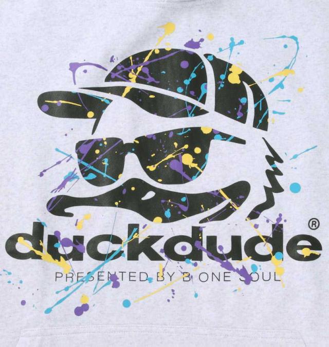 大きいサイズ b-one-soul DUCK DUDE スプラッシュ プルパーカー オートミール 3L 4L 5L 6L/1258-3326-1-75