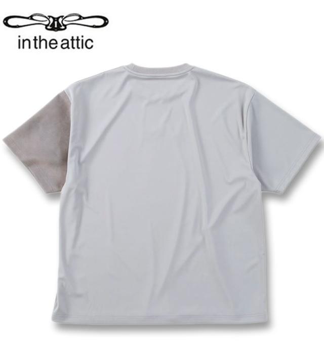 大きいサイズ in the attic スエード 切替 半袖 Tシャツ グレー 3L 4L 5L 6L/1258-5221-1-75