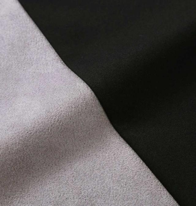 大きいサイズ in the attic スエード 切替 半袖 Tシャツ ブラック 3L 4L 5L 6L/1258-5221-2-75