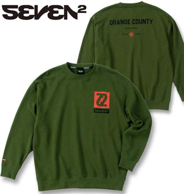 大きいサイズ SEVEN2 裏毛 クルー スウェット トレーナー カーキ 3L 4L 5L 6L 8L/1268-4301-1-75の通販は 8,250円