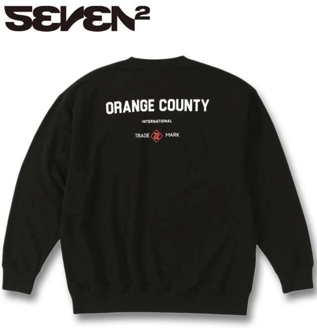 大きいサイズ SEVEN2 裏毛 クルー スウェット トレーナー ブラック 3L 4L 5L 6L 8L/1268-4301-2-75
