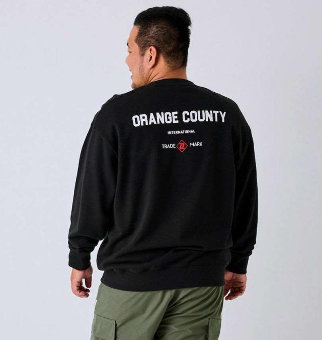 大きいサイズ SEVEN2 裏毛 クルー スウェット トレーナー ブラック 3L