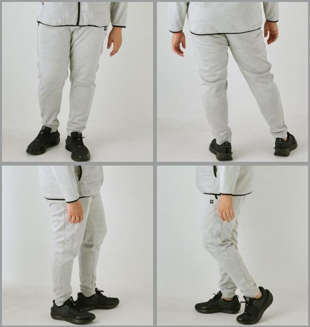 大きいサイズ Phiten ボンディングフリース×タフタキルト パンツ オートミール 3L 4L 5L 6L 8L/1274-4606-1-75