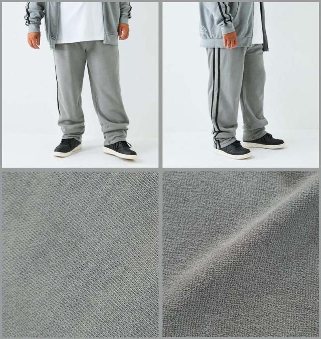大きいサイズ OCEAN PACIFIC 裏毛 ライン スウェットパンツ カーキグレー 3L 4L 5L 6L 8L/1274-5360-2-75