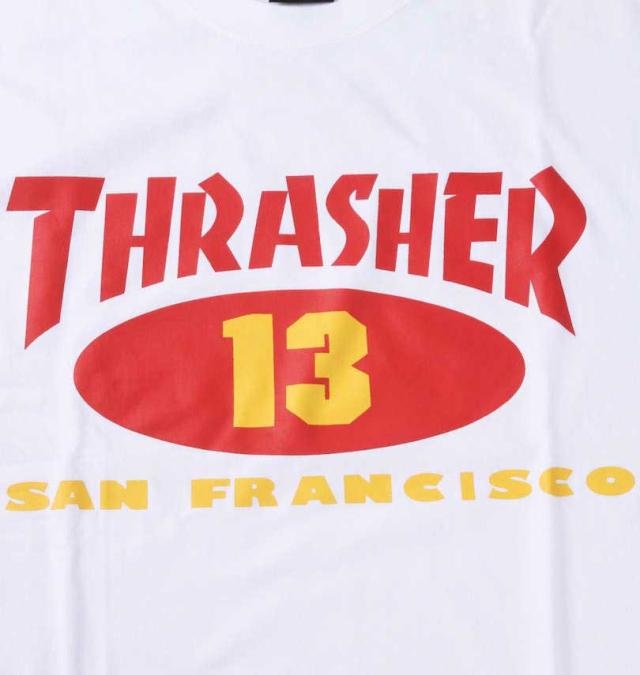 大きいサイズ THRASHER OLD OVAL13 長袖Tシャツ ホワイト 3L 4L 5L 6L 8L/1278-3317-1-75