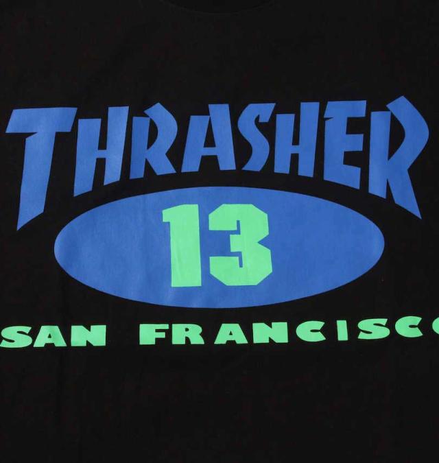 大きいサイズ THRASHER OLD OVAL13 長袖Tシャツ ブラック 3L 4L 5L 6L 8L/1278-3317-2-75