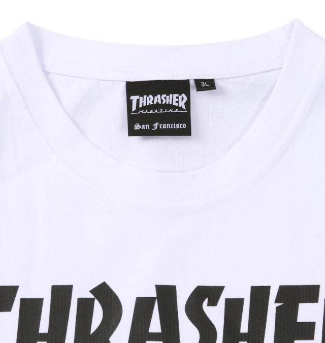 大きいサイズ THRASHER PIZZA 長袖 Tシャツ ホワイト 3L 4L 5L 6L 8L/1278-4665-1-75