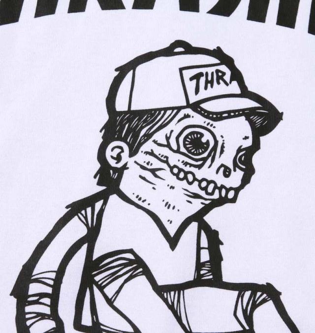 大きいサイズ THRASHER PIZZA 長袖 Tシャツ ホワイト 3L 4L 5L 6L 8L/1278-4665-1-75