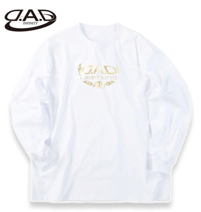 大きいサイズ D.A.D 長袖 Tシャツ ホワイト 3L 4L 5L 6L 7L 8L/1278-5660-1-75