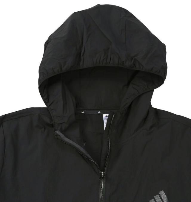 大きいサイズ adidas golf アディダスゴルフ バックポケット付 軽量撥水 フルジップ フーディー ブラック 4XL 5XL/1273-5250-2-178