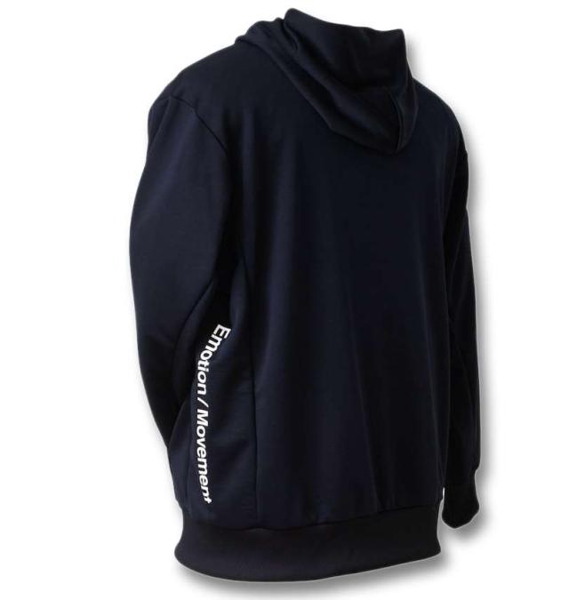 大きいサイズ MOVESPORT ライトスムース スウェット オーセンティックロゴ フルジップ フーディー ネイビー 3L 4L 5L 6L/1276-4330-1-178