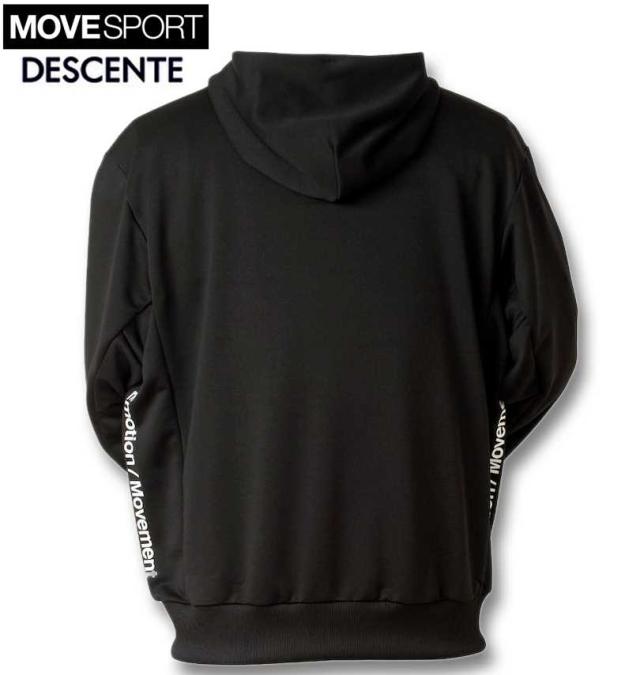 大きいサイズ MOVESPORT ライトスムース スウェット オーセンティックロゴ フルジップ フーディー ブラック 3L 4L 5L 6L/1276-4330-2-178