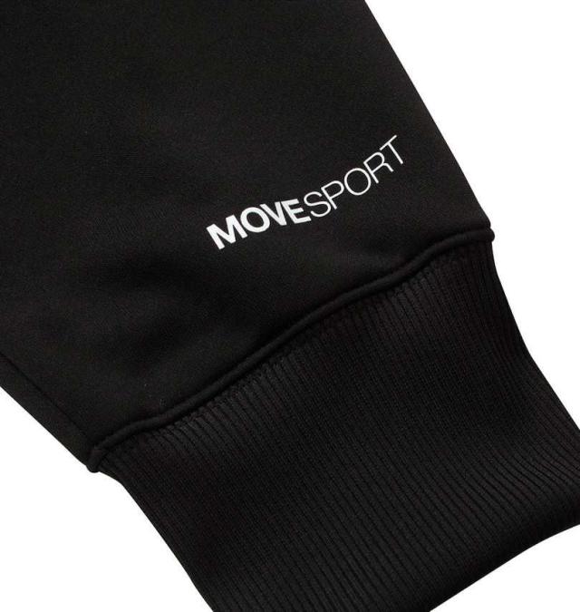 大きいサイズ MOVESPORT ライトスムース スウェット オーセンティックロゴ フルジップ フーディー ブラック 3L 4L 5L 6L/1276-4330-2-178