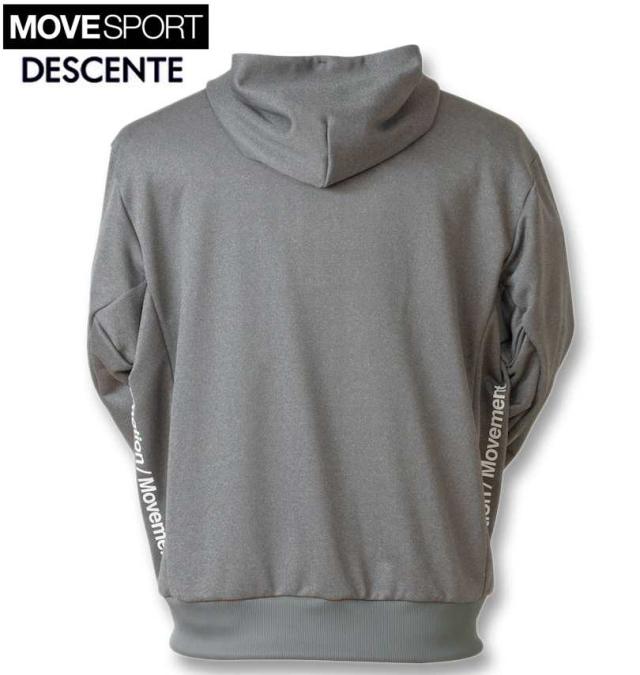 大きいサイズ MOVESPORT ライトスムース スウェット オーセンティックロゴ フルジップ フーディー グレー杢 3L 4L 5L 6L/1276-4330-3-178