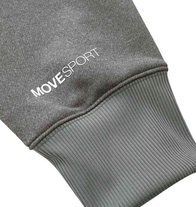 大きいサイズ MOVESPORT ライトスムース スウェット オーセンティックロゴ フルジップ フーディー グレー杢 3L 4L 5L 6L/1276-4330-3-178