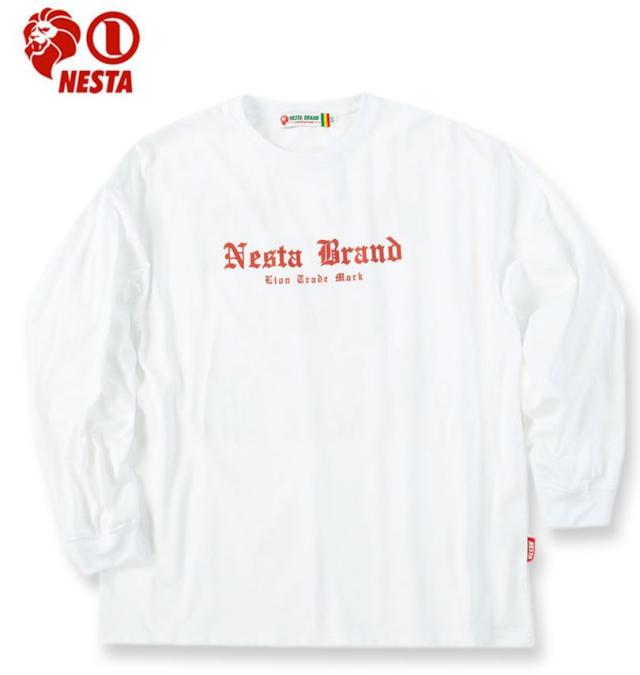 大きいサイズ NESTA BRAND 天竺 長袖 Tシャツ ホワイト 3L 4L 5L 6L 8L/1278-5355-1-78