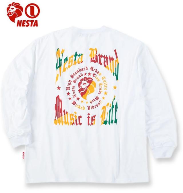 大きいサイズ NESTA BRAND 天竺 長袖 Tシャツ ホワイト 3L 4L 5L 6L 8L/1278-5355-1-78