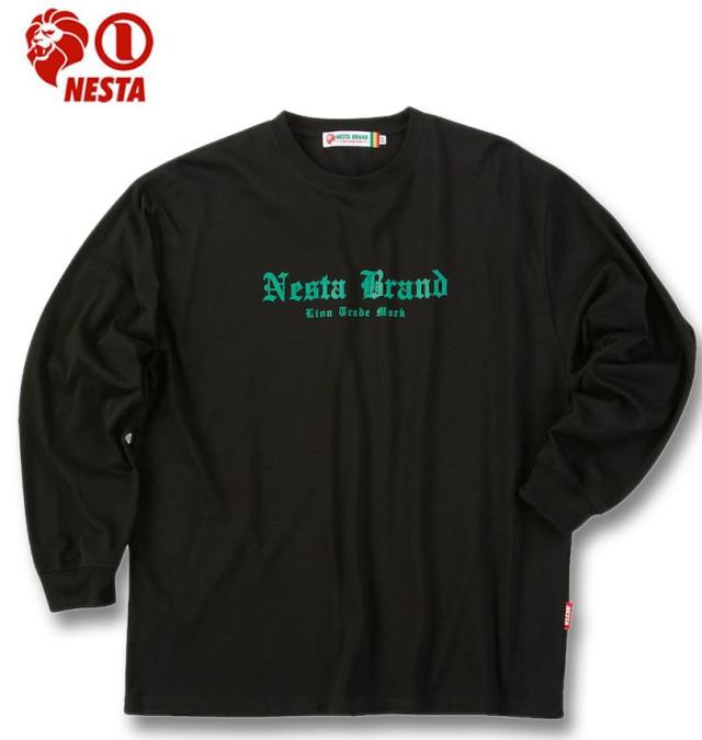 大きいサイズ NESTA BRAND 天竺 長袖 Tシャツ ブラック 3L 4L 5L 6L 8L/1278-5355-2-78