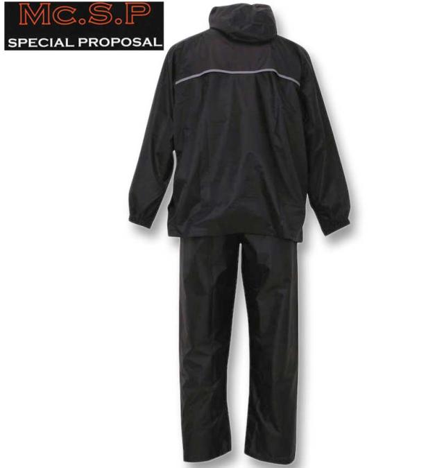 大きいサイズ Mc.S.P 透湿防水レインスーツ ブラック×ブラック 3L 4L 5L 6L 7L 8L/1256-3200-2-79