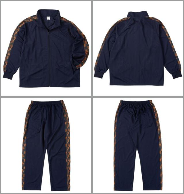 大きいサイズ Mc.S.P ハーフトーンドット 切替 ジャージ 上下セット ネイビー×オレンジ 3L 4L 5L 6L 8L/1256-5300-1-79