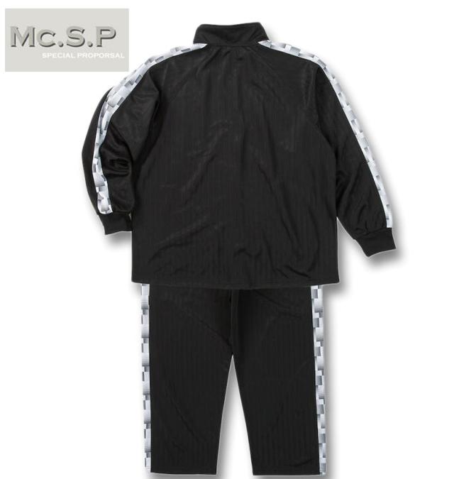 大きいサイズ Mc.S.P ハーフトーンドット 切替 ジャージ 上下セット ブラック×ホワイト 3L 4L 5L 6L 8L/1256-5300-2-79