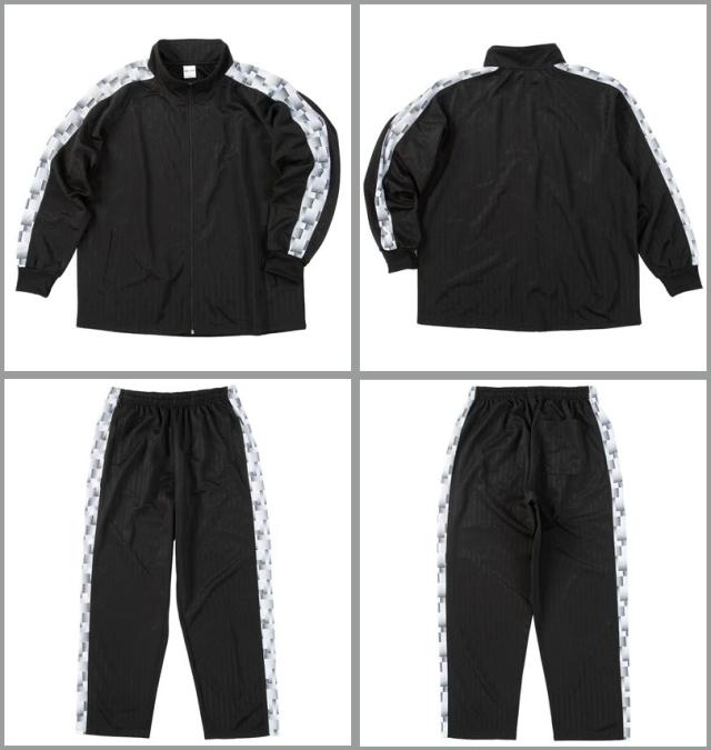 大きいサイズ Mc.S.P ハーフトーンドット 切替 ジャージ 上下セット ブラック×ホワイト 3L 4L 5L 6L 8L/1256-5300-2-79