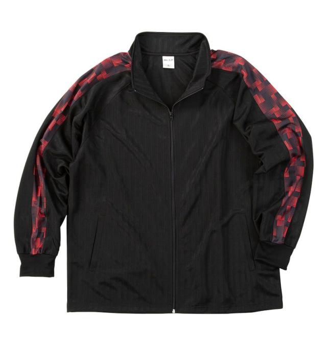 大きいサイズ Mc.S.P ハーフトーンドット 切替 ジャージ 上下セット ブラック×レッド 3L 4L 5L 6L 8L/1256-5300-3-79