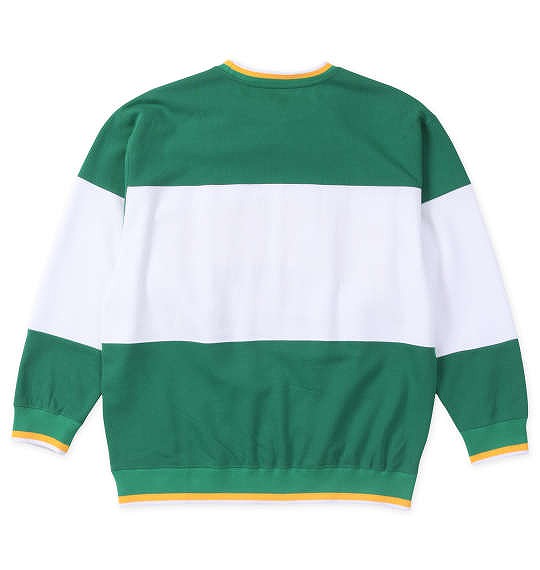 大きいサイズ b-one-soul DUCK DUDE切替クルーネックスウェット グリーン 3L 4L 5L 6L/1258-2391-1-79