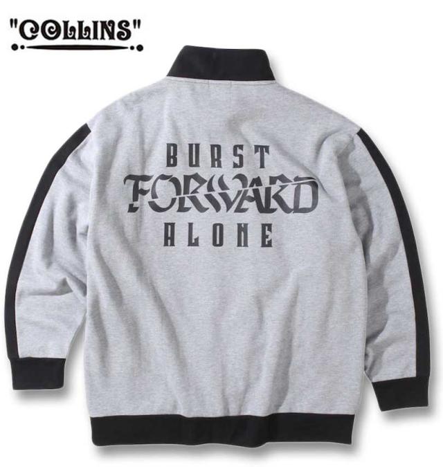 大きいサイズ COLLINS 裏起毛切替 フルジップスタンドジャケット+半袖Tシャツ ミックスグレー×ブラック 3L 4L 5L 6L 8L/1258-3320-1-79の通販は