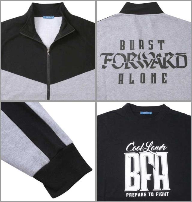 大きいサイズ COLLINS 裏起毛切替 フルジップスタンドジャケット+半袖Tシャツ ミックスグレー×ブラック 3L 4L 5L 6L 8L/1258-3320-1-79の通販は