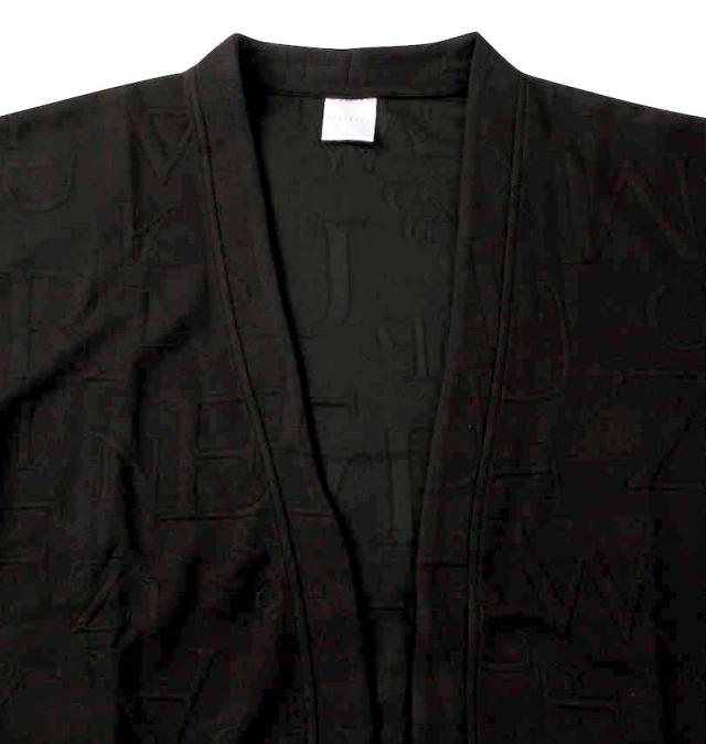 大きいサイズ BEAUMERE 膨れジャガード 長袖カーディガン+半袖Tシャツ ブラック×ホワイト 3L 4L 5L 6L/1258-3330-2-79