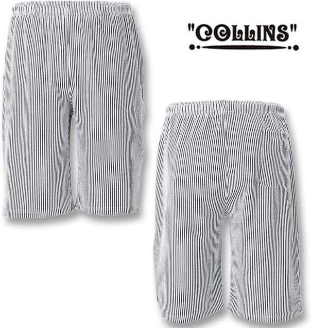 大きいサイズ COLLINS カットシアサッカー 半袖フルジップ