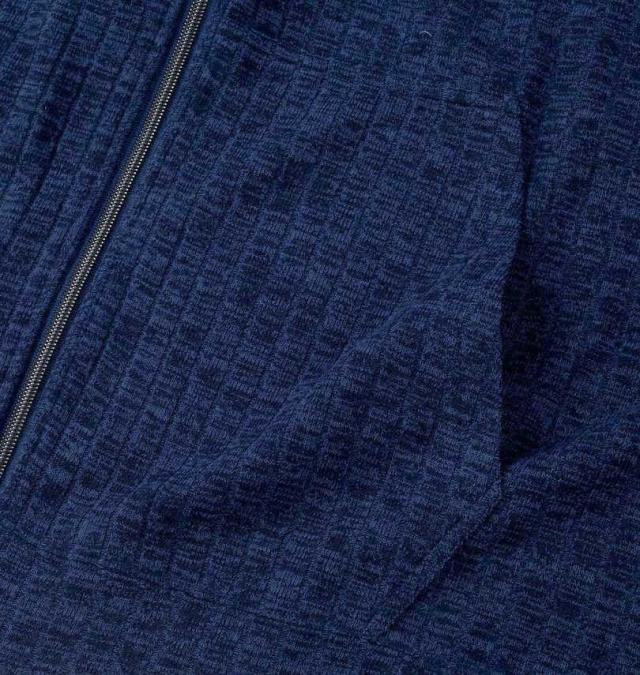 大きいサイズ launching pad 針抜きストライプ 半袖フルジップパーカー+半袖Tシャツ ネイビー杢×ホワイト 3L 4L 5L 6L/1258-4252-1-79