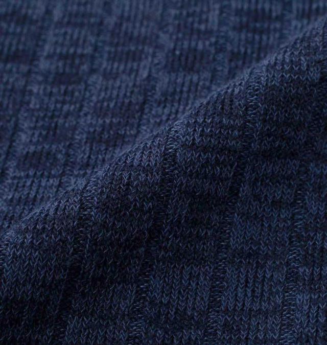 大きいサイズ launching pad 針抜きストライプ 半袖フルジップパーカー+半袖Tシャツ ネイビー杢×ホワイト 3L 4L 5L 6L/1258-4252-1-79