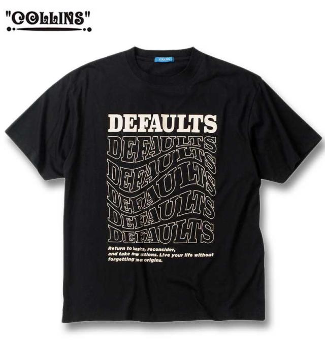 大きいサイズ COLLINS 裏起毛 配色 フルジップブルゾン+半袖Tシャツ ブラック×ブラック 3L 4L 5L 6L 8L/1258-4311-2-79