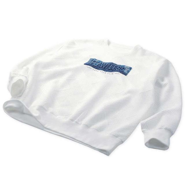 大きいサイズ in the attic ジャガード デニムエンボス加工 トレーナー ホワイト 3L 4L 5L 6L/1258-4371-1-79