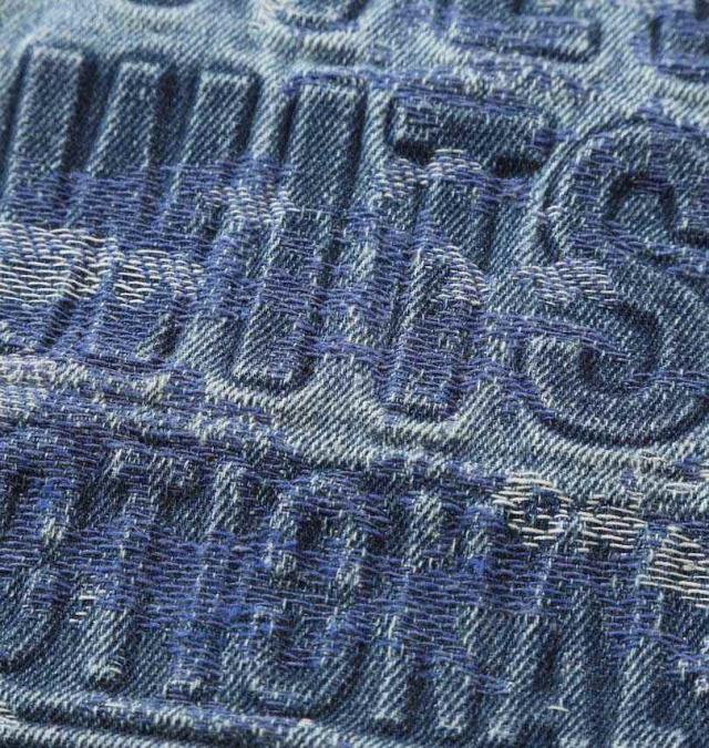 大きいサイズ in the attic デニム エンボス プリント ジャガード 半袖 Tシャツ ホワイト 3L 4L 5L 6L/1258-5222-1-79