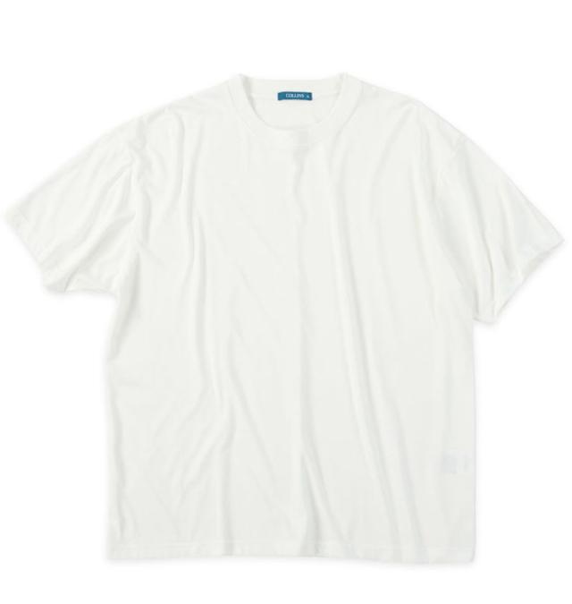 大きいサイズ COLLINS ふくれジャガード トッパー 七分袖 カーディガン+天竺 半袖 Tシャツ セット ネイビー×ホワイト 3L 4L 5L 6L 8L/1258-5301-1-79