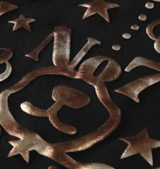 大きいサイズ in the attic ベアシルエット 発泡箔プリント 長袖 Tシャツ ブラック 3L 4L 5L 6L/1258-5361-2-79