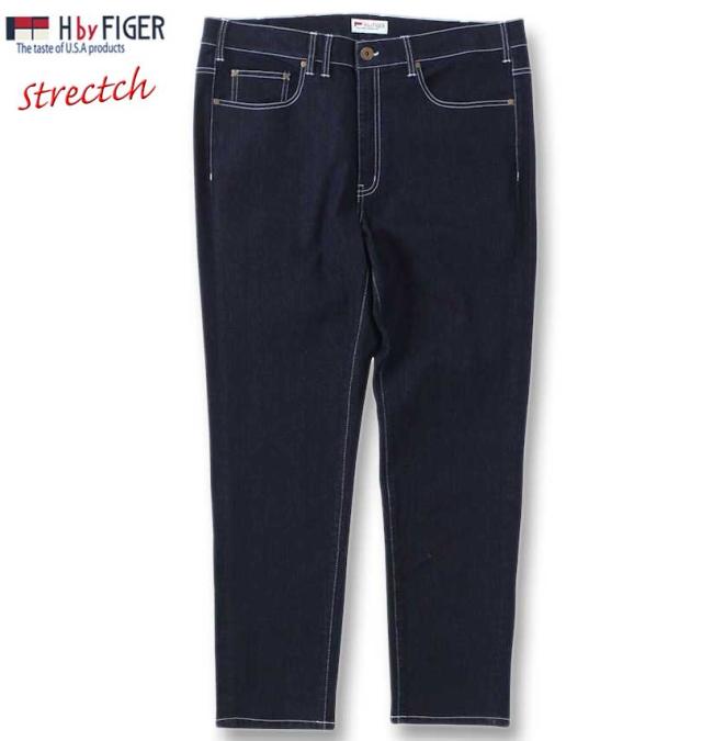 大きいサイズ H by FIGER ストレッチデニムパンツ ネイビー 100cm〜160cm/1264-3100-1-79
