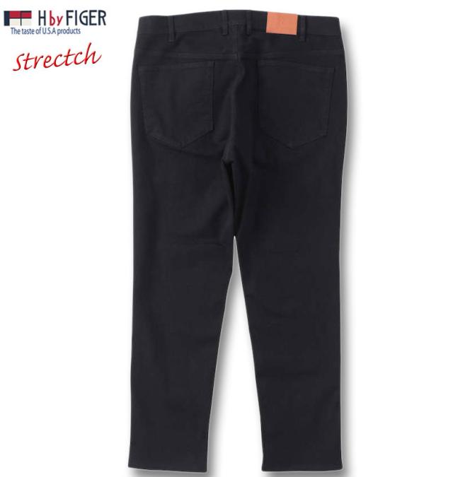 大きいサイズ H by FIGER ストレッチデニムパンツ ブラック 100cm〜160cm/1264-3100-2-79