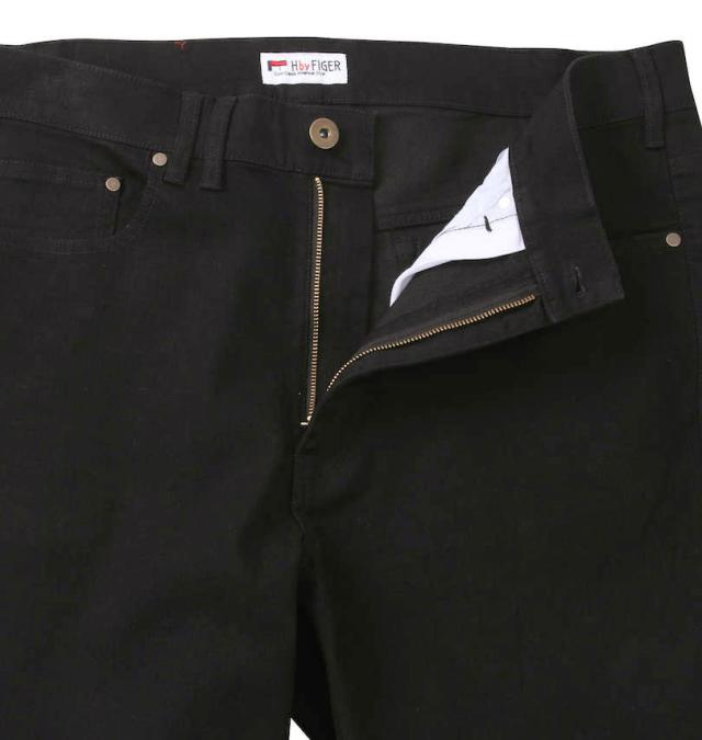 大きいサイズ H by FIGER ストレッチデニムパンツ ブラック 100cm〜160cm/1264-3100-2-79