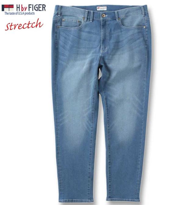 大きいサイズ H by FIGER ストレッチデニムパンツ サックス 100cm〜160cm/1264-3100-4-79